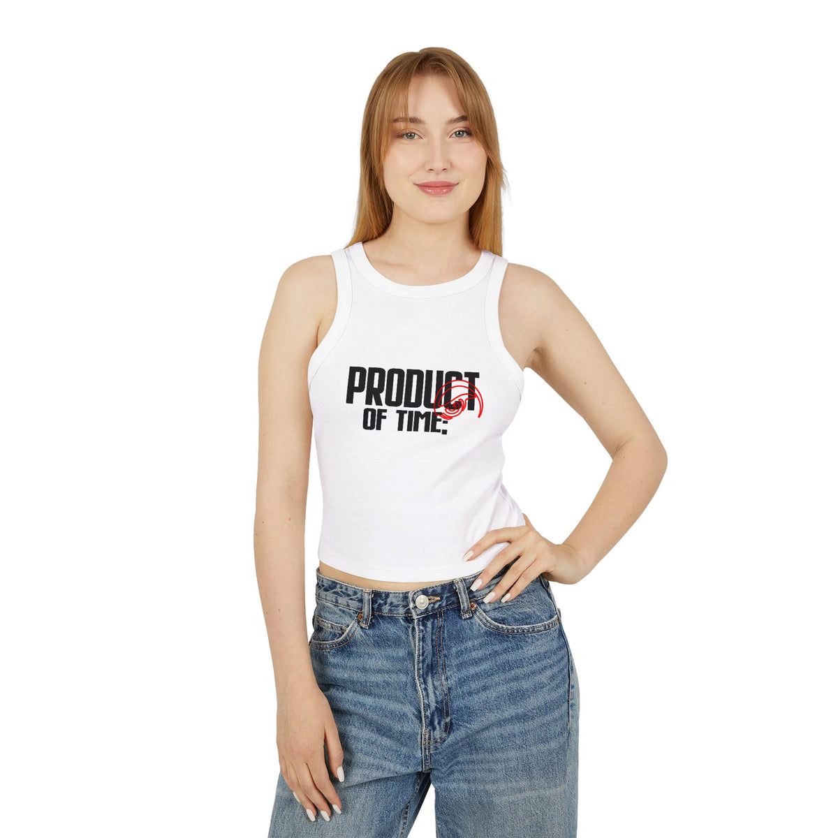 Product of Time Racer Crop Tank — Red
